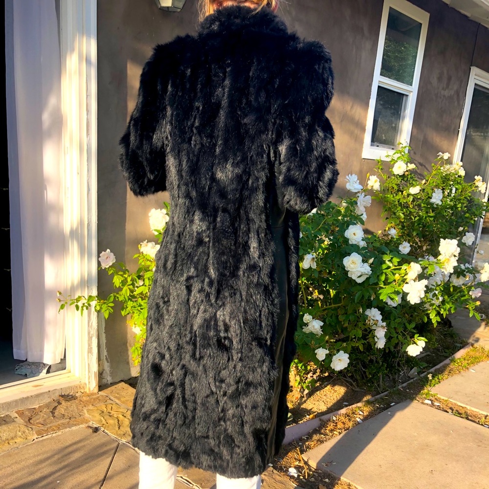 BeBe black fur coat